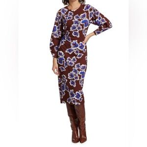 Tanya Taylor Amara Floral Midi Dress XS